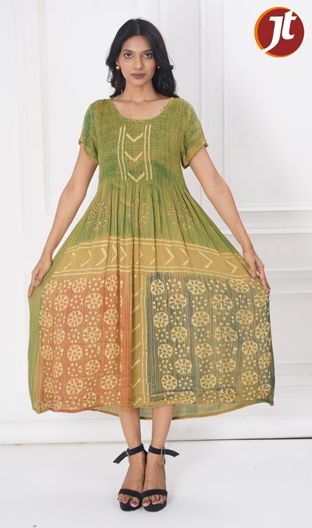 WOMEN WESTERN BOBBIN DRESS S/S